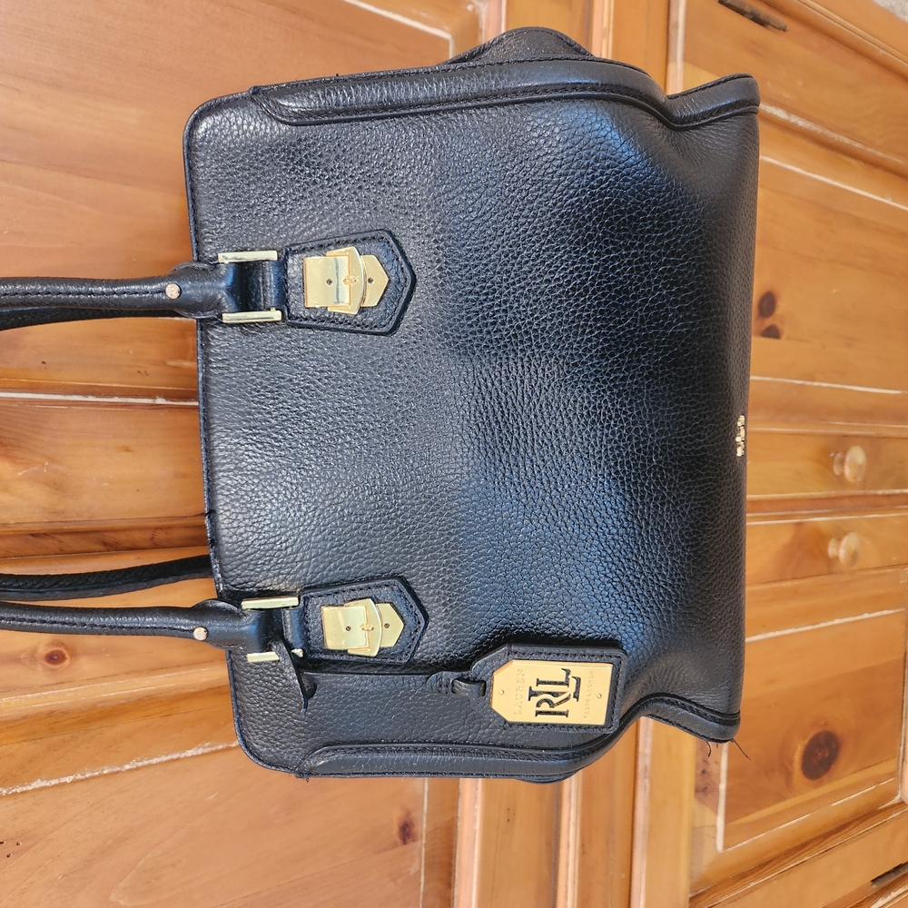 Ralph Lauren Black Leather Tote Bag
